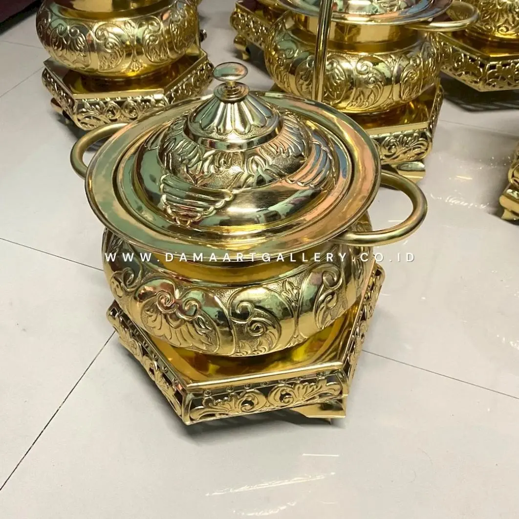 Chafingdish kuningan motif lung